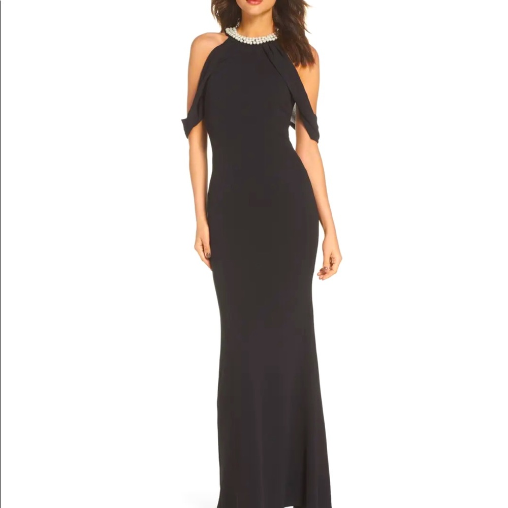 Lulus Imitation Pearl Halter Mermaid Gown